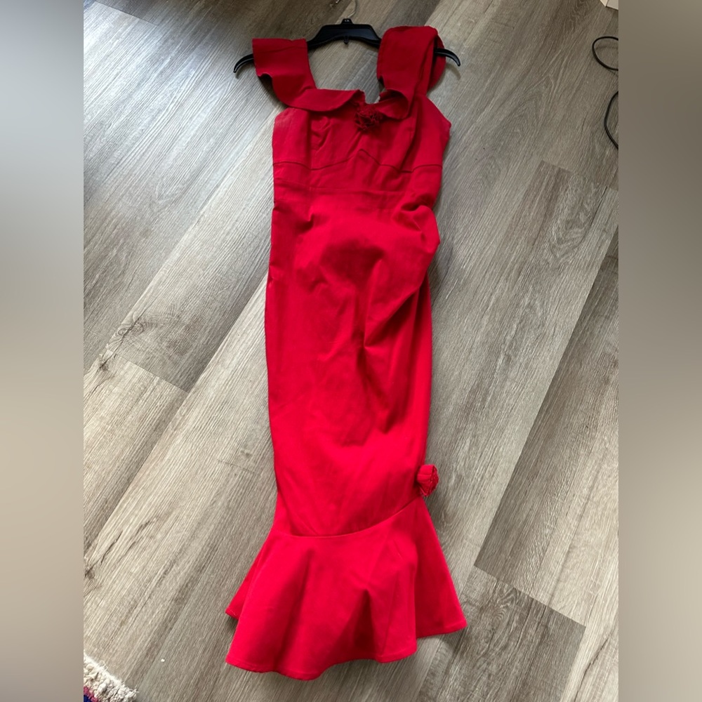 Red mermaid style dress